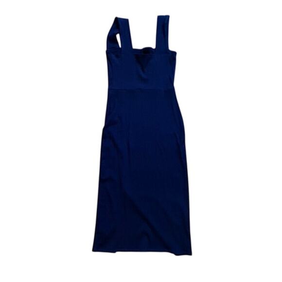 Reformation Cassi Knit Dress Black Tencel Midi Square Neck US M - Picture 7 of 8